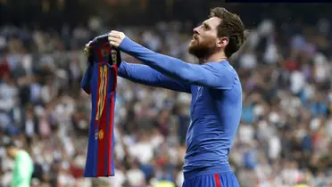 Messi mostrando su camiseta en un icónico festejo