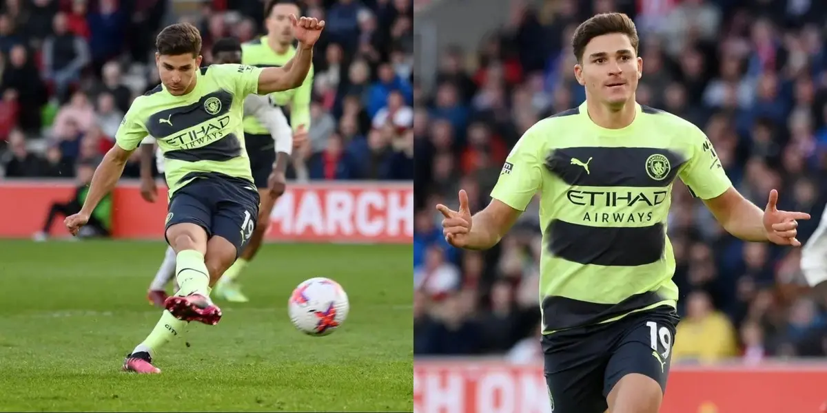 El argentino ingresó por Erling Haaland, que marcó un doblete.