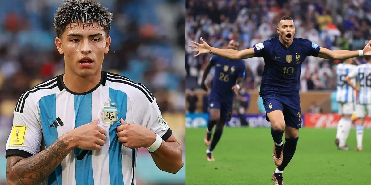 El joven de las inferiores de River Plate ya igualó la misma cantidad de goles que hizo el francés en la Copa del Mundo mencionada.
