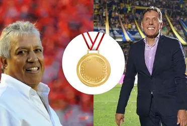 El Tolo y Miguelo dieron la vuelta olímpica como entrenadores de los colosos del fútbol argentino.