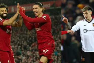 Lisandro Martínez fue titular y sufrió a Mo Salah. Alejandro Garnacho ingresó pero no pudo cambiar la historia.